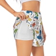 thumbnail image 1 of Uemuo Dinosaur (2) Pattern Women's Athletic Shorts High Waisted Running Shorts with Liner Pockets Gym Elastic Workout Shorts-Small, 1 of 9