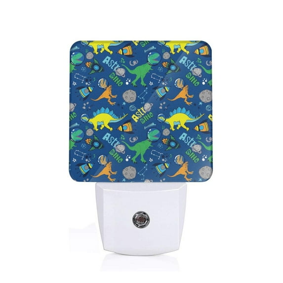 Uemuo Dinosaur In Space Night Light, Night Lights Plug into Wall, Dusk to Dawn Sensor Warm White Led Night Light 0.5W-UK