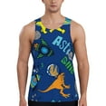 thumbnail image 1 of Uemuo Dinosaur In Space Pattern Men's Muscle Shirts Sleeveless Dry Fit Gym Workout Tank Top Lightweight Sports Tank Top Beach Tank Top, Loose-fit Sleeveless Shirt-4X-Large, 1 of 7