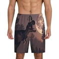thumbnail image 1 of Uemuo Dinosaur Moonlit Forest Pattern Men's Short Pajama Pants – Soft & Breathable Lounge Shorts, Elastic Waistband with Pockets, Lightweight Sleepwear for All-Season Comfort-Medium, 1 of 6