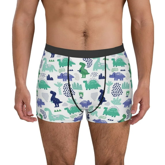 Uemuo Dinosaur Pattern Men's Boxer Briefs,Trunk Anti-Chafing,Comfortable, Durable, and Stylish Underwear-X-Large