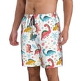 thumbnail image 1 of Uemuo Dinosaur Pattern Men's Swim Trunks Hawaiian Beach Bathing Suit Swimsuits Beach Quick-Dry Shorts with Pockets-Large, 1 of 9