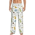 thumbnail image 1 of Uemuo Dinosaur Pattern Men's Wide Leg Palazzo Lounge Pants with Pockets Light Weight Loose Comfy Casual Pajama Pants-XX-Large, 1 of 9