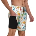 thumbnail image 1 of Uemuo Dinosaur Pattern Mens Swim Trunks Quick Dry Board Shorts with Mesh Lining, Stretch Beach Shorts Quick Dry No-Chafing Board Shorts-3X-Large, 1 of 9