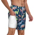 thumbnail image 1 of Uemuo Dinosaur Pattern Mens Swim Trunks Quick Dry Board Shorts with Mesh Lining, Stretch Beach Shorts Quick Dry No-Chafing Board Shorts-XX-Large, 1 of 9