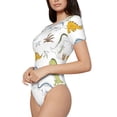 thumbnail image 1 of Uemuo Dinosaur Pattern Women's One Piece Short Sleeve Swimsuit Rash Guard Surfing Modest Quick-drying Swimsuit Beach Essentials-Medium, 1 of 9