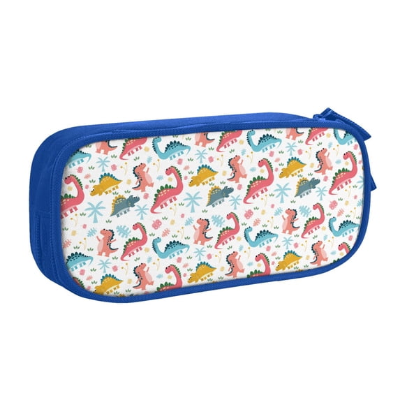 Uemuo Dinosaur Printed Pencil Pen Case, Portable Pencil Pouch with Zipper, Compact Stationery Bag Makeup Bag, Pencil Bag for Home Office