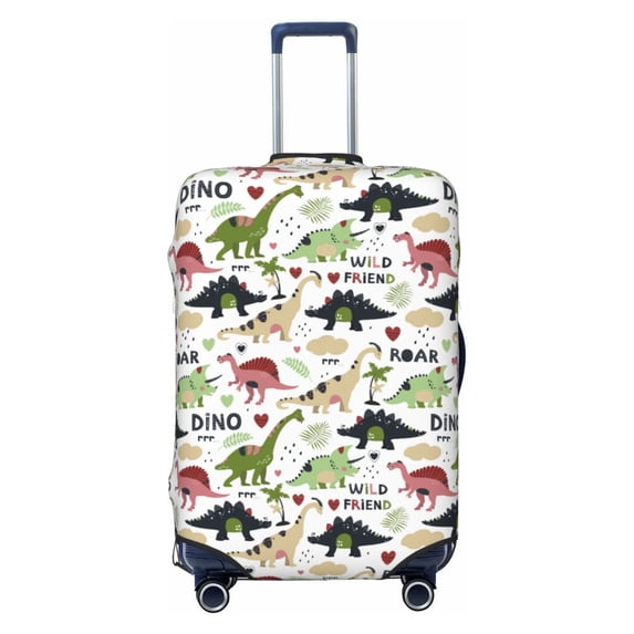 Uemuo Dinosaur Printed Washable Luggage Cover - Fashion Suitcase Protector Fits 18-32 Inch Luggage -Large