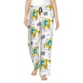 thumbnail image 1 of Uemuo Dinosaur on Excavator Pattern Women's Wide Leg Palazzo Lounge Pants with Pockets Light Weight Loose Comfy Casual Pajama Pants-Large, 1 of 9