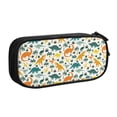 thumbnail image 1 of Uemuo Dinosaurs and Tropical Leaves Printed Pencil Pen Case, Portable Pencil Pouch with Zipper, Compact Stationery Bag Makeup Bag, Pencil Bag for Home Office, 1 of 9
