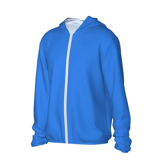 Uemuo Dodgerblue Pattern Women's Full Zip UPF 50+ Sun Protection Hoodie Jacket Long Sleeve Sun Shirt Hiking Outdoor Performance with Pockets-X-Large