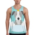 thumbnail image 1 of Uemuo Dog In Bathtub Pattern Men's Muscle Shirts Sleeveless Dry Fit Gym Workout Tank Top Lightweight Sports Tank Top Beach Tank Top, Loose-fit Sleeveless Shirt-Small, 1 of 7