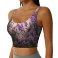 thumbnail image 1 of Uemuo Dog in Lavender Flowers Pattern Women's Sports Bra - High Impact Support, Breathable, and Comfortable Athletic Bra for Running, Yoga, and Workouts, 1 of 9