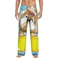 thumbnail image 1 of Uemuo Dog Takes a Bath in the Bathtub Pattern Men's Wide Leg Palazzo Lounge Pants with Pockets Light Weight Loose Comfy Casual Pajama Pants-Large, 1 of 9