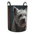 thumbnail image 1 of Uemuo Dog Wrapped in Towel 1 Pattern Circular Laundry Hamper Basket with handles,Collapsible laundry basket,Large capacity laundry hamper,Laundry Organizer-Small, 1 of 8