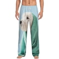 thumbnail image 1 of Uemuo Dog Wrapped in Towel Pattern Men's Wide Leg Palazzo Lounge Pants with Pockets Light Weight Loose Comfy Casual Pajama Pants-Medium, 1 of 9