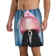 thumbnail image 1 of Uemuo Dog in Hairdresser Pattern Men's Swim Trunks Hawaiian Beach Bathing Suit Swimsuits Beach Quick-Dry Shorts with Pockets-, 1 of 9