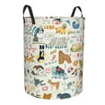 thumbnail image 1 of Uemuo Dogs Funny Pets Pattern Circular Laundry Hamper Basket with handles,Collapsible laundry basket,Large capacity laundry hamper,Laundry Organizer-Small, 1 of 8