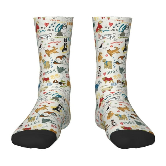 Uemuo Dogs Funny Pets Printed Kids Boys Socks Seamless Crew Socks Crazy Funny Athletic Sport Socks for Children