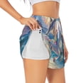 thumbnail image 1 of Uemuo Dolphin Rainbow Horse Pattern Women's Athletic Shorts High Waisted Running Shorts with Liner Pockets Gym Elastic Workout Shorts-Medium, 1 of 9