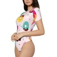 thumbnail image 1 of Uemuo Donut Pattern Women's One Piece Short Sleeve Swimsuit Rash Guard Surfing Modest Quick-drying Swimsuit Beach Essentials-Medium, 1 of 9