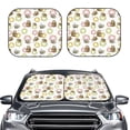 thumbnail image 1 of Uemuo Donut Sloth Printed 2 PCS Car Windshield Sun Shade, Auto Sun Heat and UV Rays Blocker, Foldable Automotive Front Window Sunshade Protector, 1 of 7