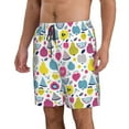 thumbnail image 1 of Uemuo Doodle Fruits Pattern Men's Swim Trunks Hawaiian Beach Bathing Suit Swimsuits Beach Quick-Dry Shorts with Pockets-Large, 1 of 9