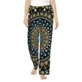 thumbnail image 1 of Uemuo Dot Mandala Pattern Women's Wide Leg Palazzo Lounge Pants with Pockets Light Weight Loose Comfy Casual Pajama Pants-, 1 of 9