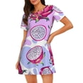 thumbnail image 1 of Uemuo Dragon Fruit Pattern Women’s Nightdress – Casual Sleep Shirt, Soft Relaxed Fit Short-Sleeved Cotton Sleepwear for Home, Bedtime, and Lounging, 1 of 6