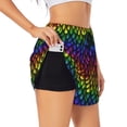 thumbnail image 1 of Uemuo Dragon Scales Pattern Women's Athletic Shorts High Waisted Running Shorts with Liner Pockets Gym Elastic Workout Shorts-Small, 1 of 9