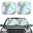 thumbnail image 1 of Uemuo Dragonfly Floral Printed 2 PCS Car Windshield Sun Shade, Auto Sun Heat and UV Rays Blocker, Foldable Automotive Front Window Sunshade Protector, 1 of 7