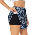 thumbnail image 1 of Uemuo Dragons Pattern Women's Athletic Shorts High Waisted Running Shorts with Liner Pockets Gym Elastic Workout Shorts-X-Large, 1 of 9