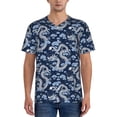 thumbnail image 1 of Uemuo Dragons Print Mens Polo Shirts Baseball T-shirt Performance Short Sleeve Golf Shirt Moisture Wicking Athletic Casual Collared T-Shirt-Large, 1 of 7
