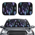 thumbnail image 1 of Uemuo Dreamcatcher With Colorful Feathers Printed 2 PCS Car Windshield Sun Shade, Auto Sun Heat and UV Rays Blocker, Foldable Automotive Front Window Sunshade Protector, 1 of 7
