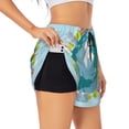 thumbnail image 1 of Uemuo Dreaming Travel Pattern Women's Athletic Shorts High Waisted Running Shorts with Liner Pockets Gym Elastic Workout Shorts-Small, 1 of 9