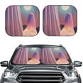 thumbnail image 1 of Uemuo Dreamy Moonlit Window Printed 2 PCS Car Windshield Sun Shade, Auto Sun Heat and UV Rays Blocker, Foldable Automotive Front Window Sunshade Protector, 1 of 7