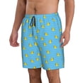 thumbnail image 1 of Uemuo Duck Swimming Pattern Men's Swim Trunks Hawaiian Beach Bathing Suit Swimsuits Beach Quick-Dry Shorts with Pockets-Small, 1 of 9