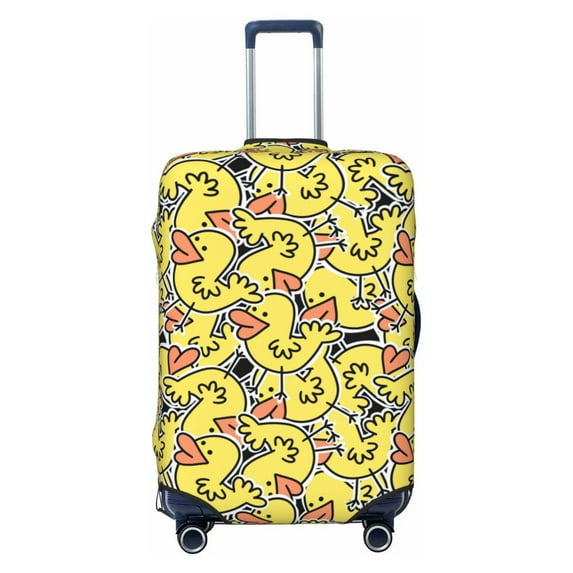 Uemuo Ducks Printed Washable Luggage Cover - Fashion Suitcase Protector Fits 18-32 Inch Luggage -Small