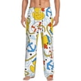 thumbnail image 1 of Uemuo Ducks and Anchors Pattern Men's Wide Leg Palazzo Lounge Pants with Pockets Light Weight Loose Comfy Casual Pajama Pants-X-Large, 1 of 9