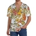 thumbnail image 1 of Uemuo Ducks and Flowers Pattern Cotton Linen Short Sleeve Shirts,Casual Lightweight Button Down Shirts,Vacation Beach Summer Tops-Medium, 1 of 7
