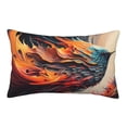 thumbnail image 1 of Uemuo Dynamic Fire Bird Art Print Throw Pillow Case – Cozy & Soft Cushion Cover, Hypoallergenic Pillow Case for Sleeping, Perfect for Women with Envelope Closure-14"x20", 1 of 6