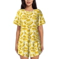 thumbnail image 1 of Uemuo Ears Of Corn Pattern Women's Short-Sleeved Pajama, Button-Front Loungewear, 2-Piece Summer Sleepwear, Elastic Drawstring Shorts-4X-Large, 1 of 7