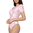 thumbnail image 1 of Uemuo Easter Cute Rabbit Pattern Women's One Piece Short Sleeve Swimsuit Rash Guard Surfing Modest Quick-drying Swimsuit Beach Essentials-X-Large, 1 of 9