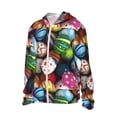 thumbnail image 1 of Uemuo Easter Egg Pattern Women's Full Zip UPF 50+ Sun Protection Hoodie Jacket Long Sleeve Sun Shirt Hiking Outdoor Performance with Pockets-Small, 1 of 9