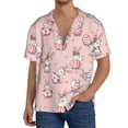 thumbnail image 1 of Uemuo Easter Rabbit Pattern Cotton Linen Short Sleeve Shirts,Casual Lightweight Button Down Shirts,Vacation Beach Summer Tops-XX-Large, 1 of 7