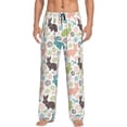 thumbnail image 1 of Uemuo Easter Rabbit Pattern Men's Wide Leg Palazzo Lounge Pants with Pockets Light Weight Loose Comfy Casual Pajama Pants-Medium, 1 of 9