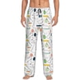 thumbnail image 1 of Uemuo Easter Rabbit Pattern Men's Wide Leg Palazzo Lounge Pants with Pockets Light Weight Loose Comfy Casual Pajama Pants-X-Large, 1 of 9