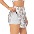 thumbnail image 1 of Uemuo Easter eggs with flowers Pattern Women's Athletic Shorts High Waisted Running Shorts with Liner Pockets Gym Elastic Workout Shorts-Large, 1 of 7