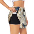 thumbnail image 1 of Uemuo Elegant Butterflies And Pearls Pattern Women's Athletic Shorts High Waisted Running Shorts with Liner Pockets Gym Elastic Workout Shorts-Medium, 1 of 9