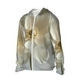 thumbnail image 1 of Uemuo Elegant Ivory Flower Pattern Women's Full Zip UPF 50+ Sun Protection Hoodie Jacket Long Sleeve Sun Shirt Hiking Outdoor Performance with Pockets-X-Large, 1 of 9